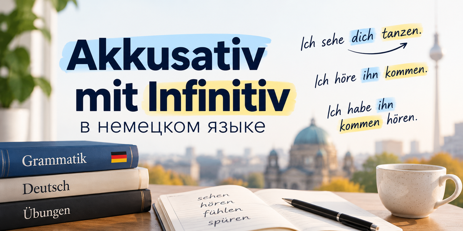 Akkusativ mit Infinitiv в немецком языке: Ich sehe dich tanzen